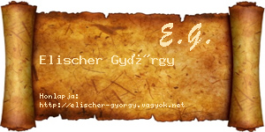Elischer György névjegykártya